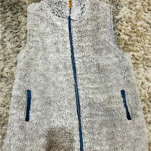 Simply Southern Cream Sherpa Vest with Blue Lining